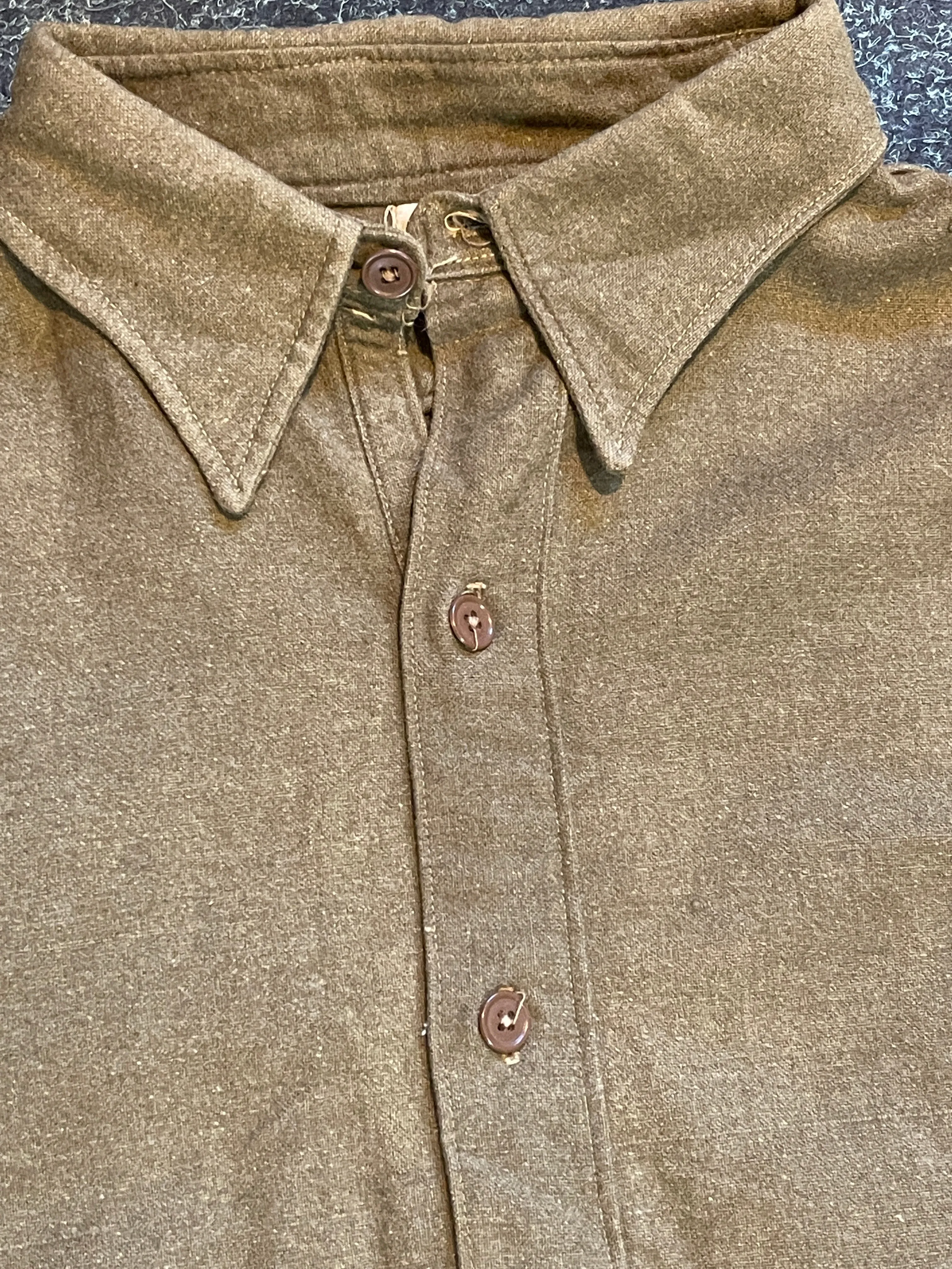 1945 Dated British Army OR collared shirt - Size 8