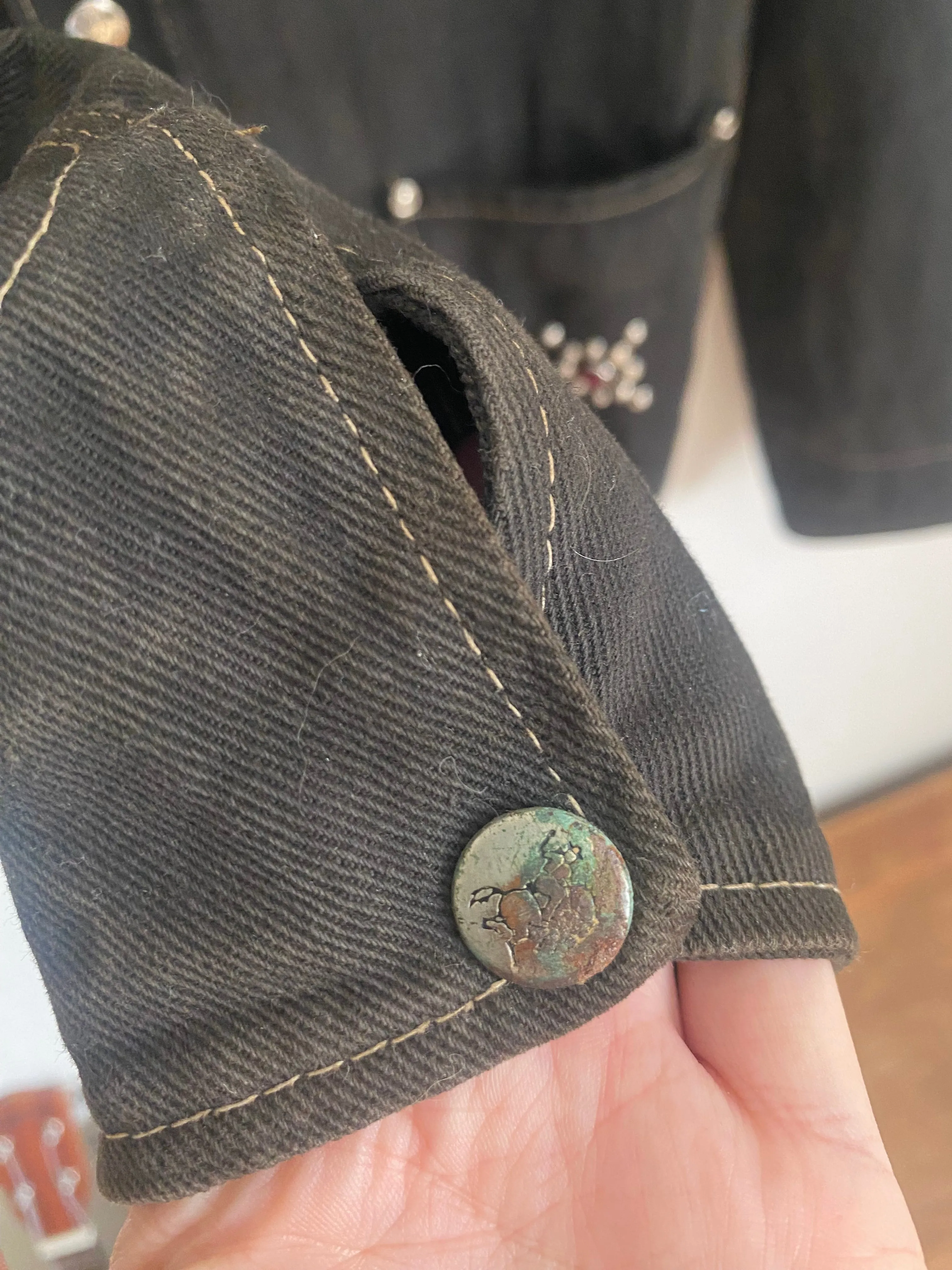 1950s ‘Chips’ Black studded and jewel Denim Jacket