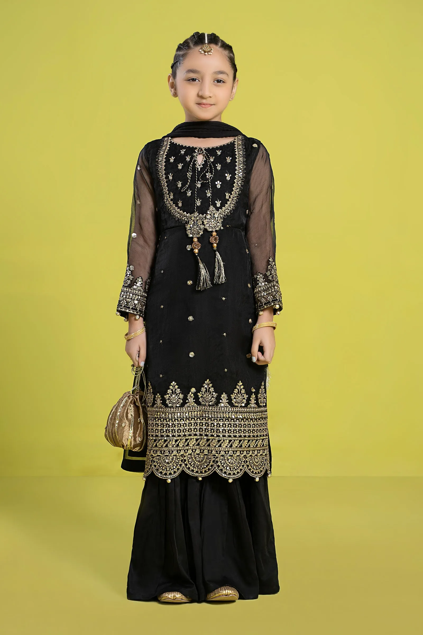 3 Piece Embroidered Organza Suit | MKS-EF24-37