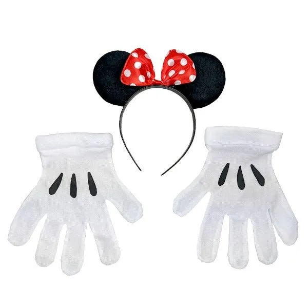 3pcs Minnie Mouse Headband and Gloves Dress Up set