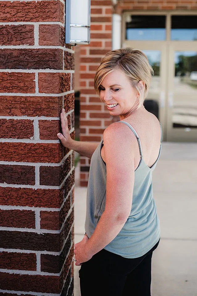 Adjustable Woven Knit Tank