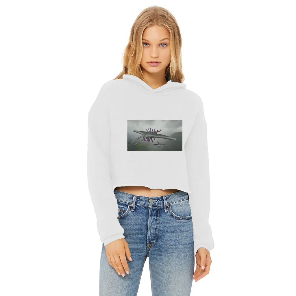 Alpha Creature Ladies Cropped Raw Edge Hoodie