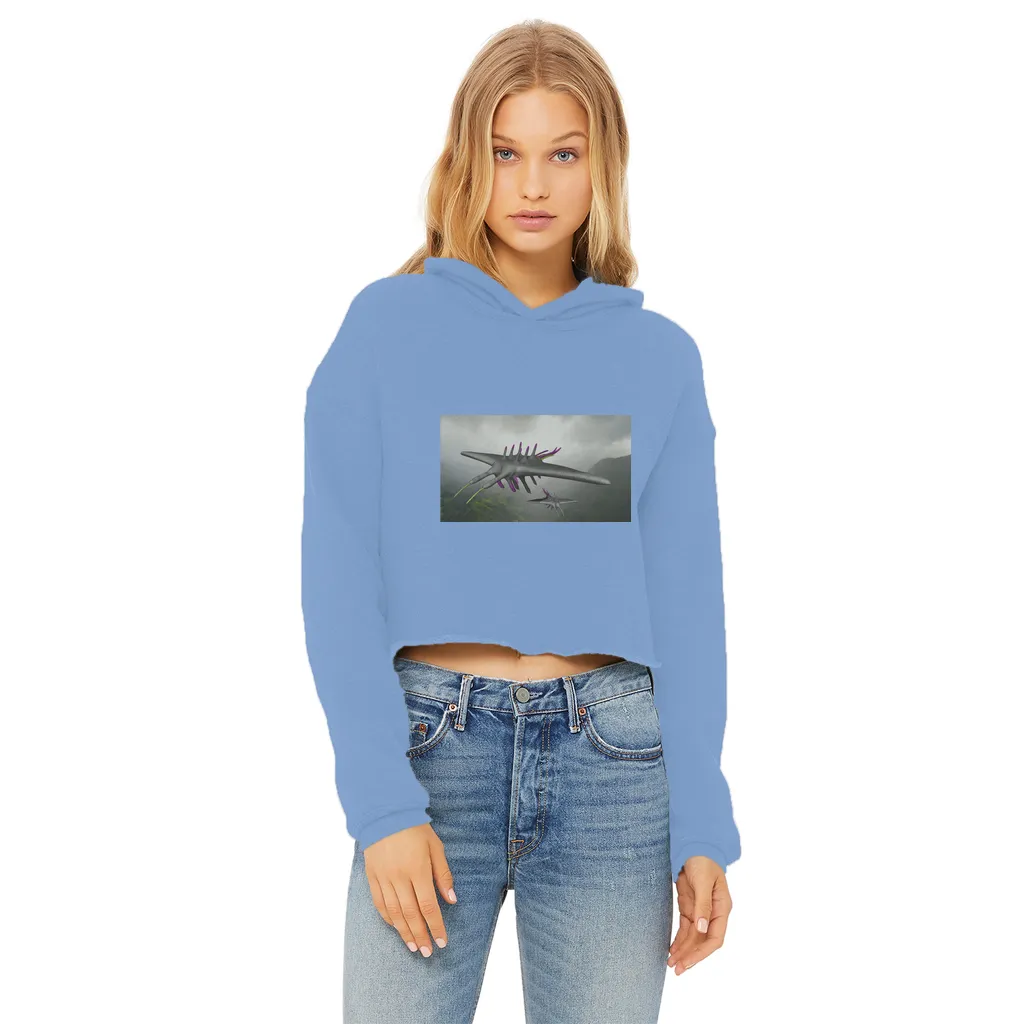 Alpha Creature Ladies Cropped Raw Edge Hoodie