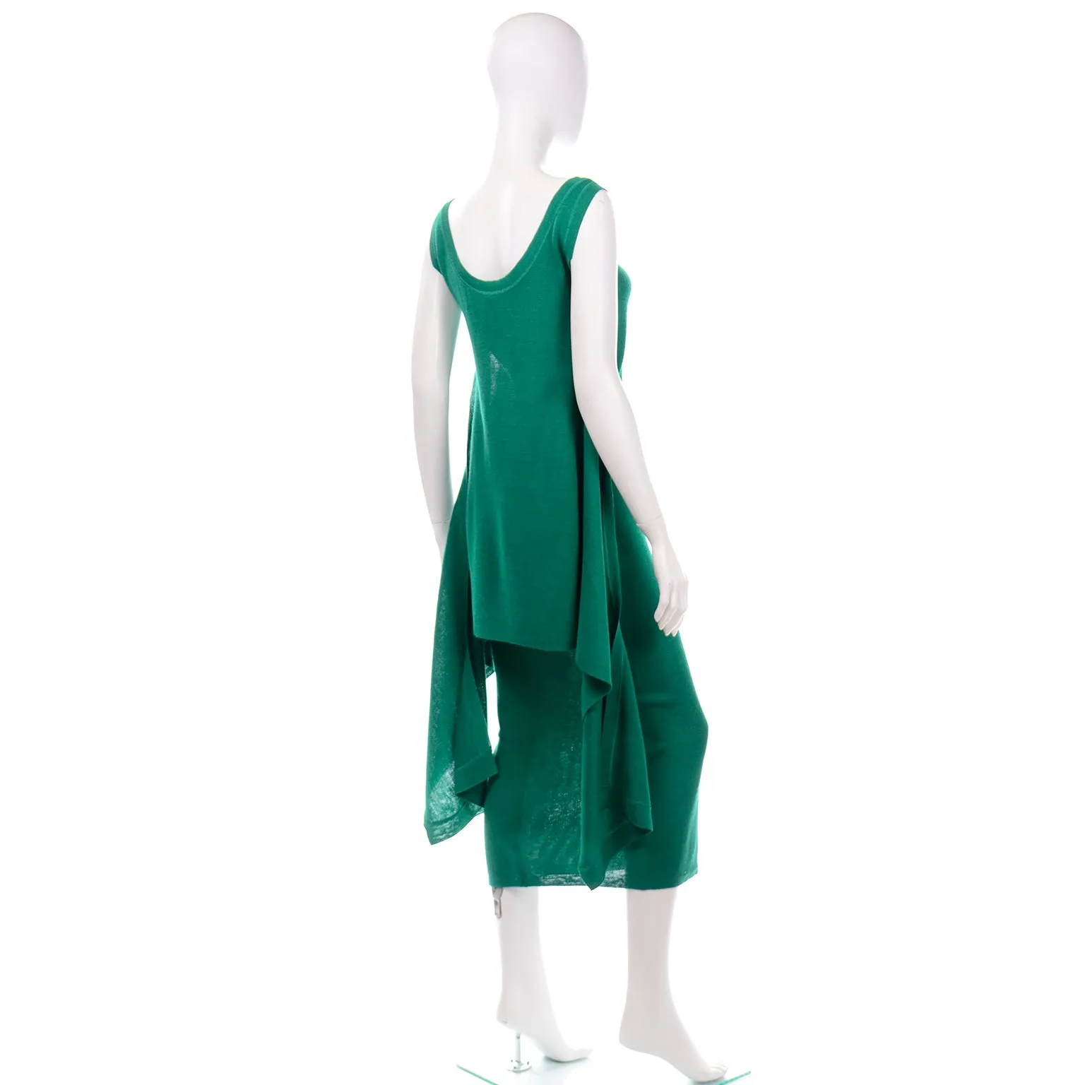 Angelo Tarlazzi Vintage Green Stretch Knit Sleeveless Dress