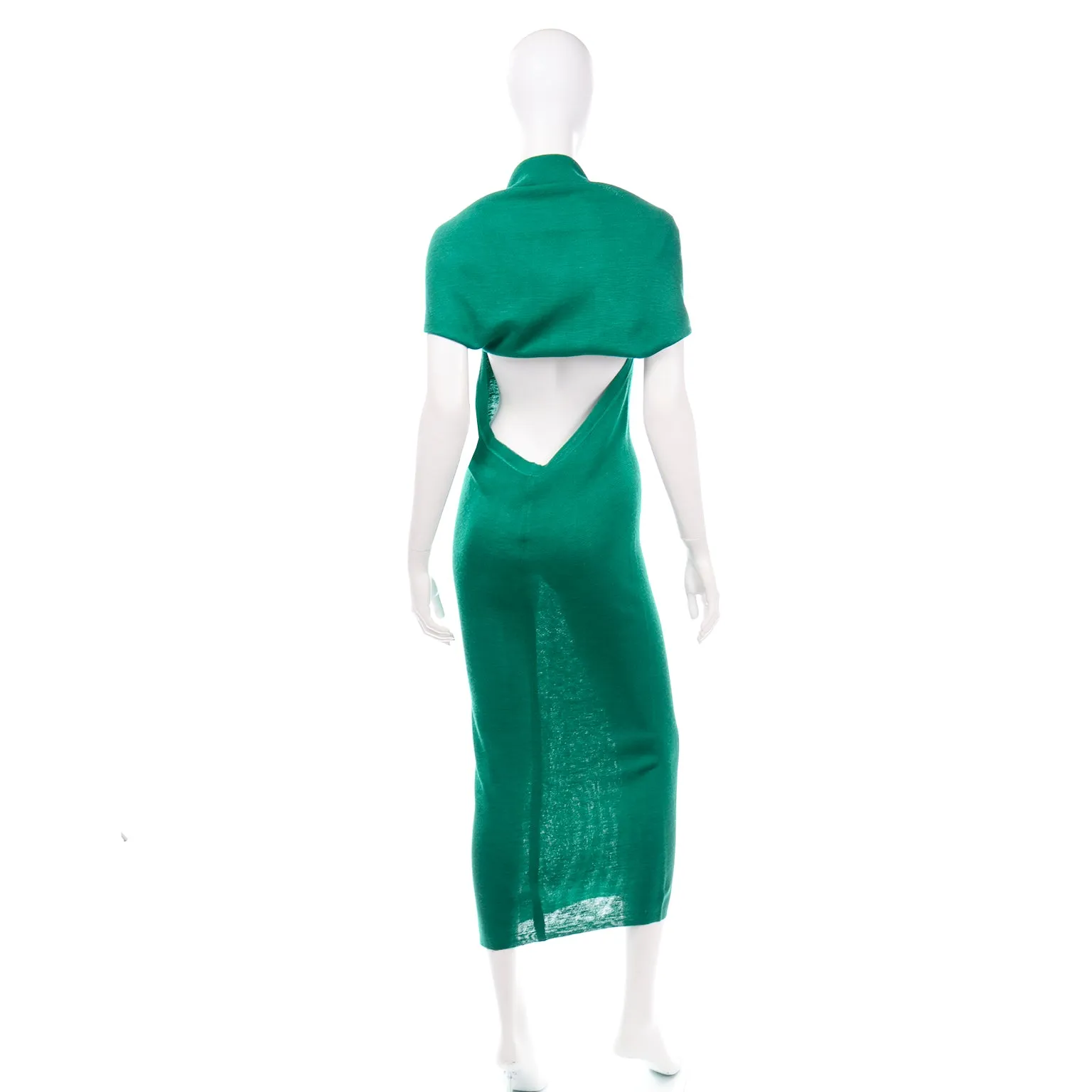 Angelo Tarlazzi Vintage Green Stretch Knit Sleeveless Dress