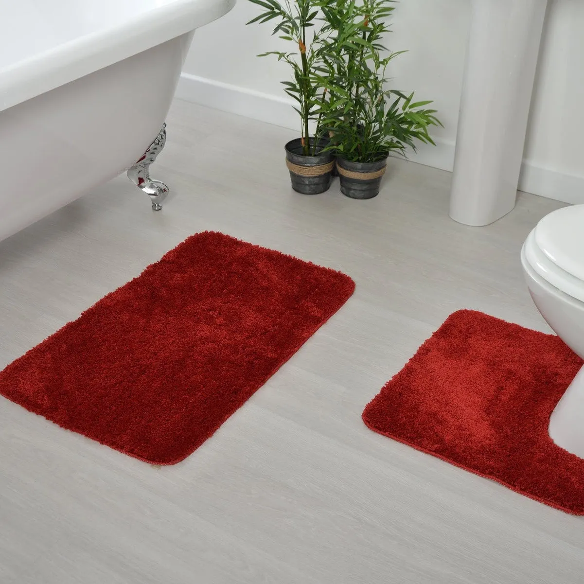 Antron Luxury Non-Slip Bath Mat - Burgundy