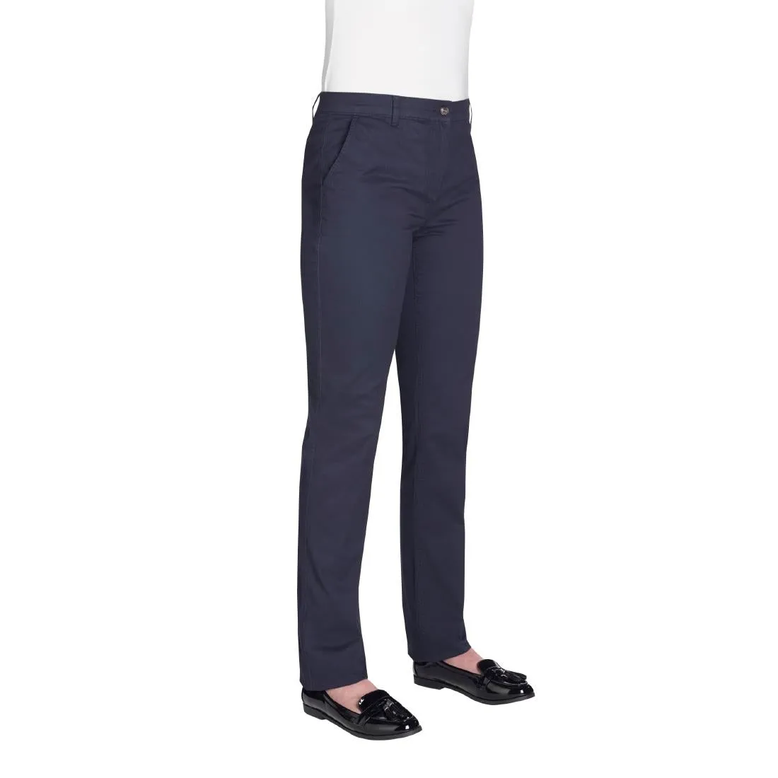 BA082-16 Brook Taverner Womens Houston Slim Leg Chinos Navy Size 16