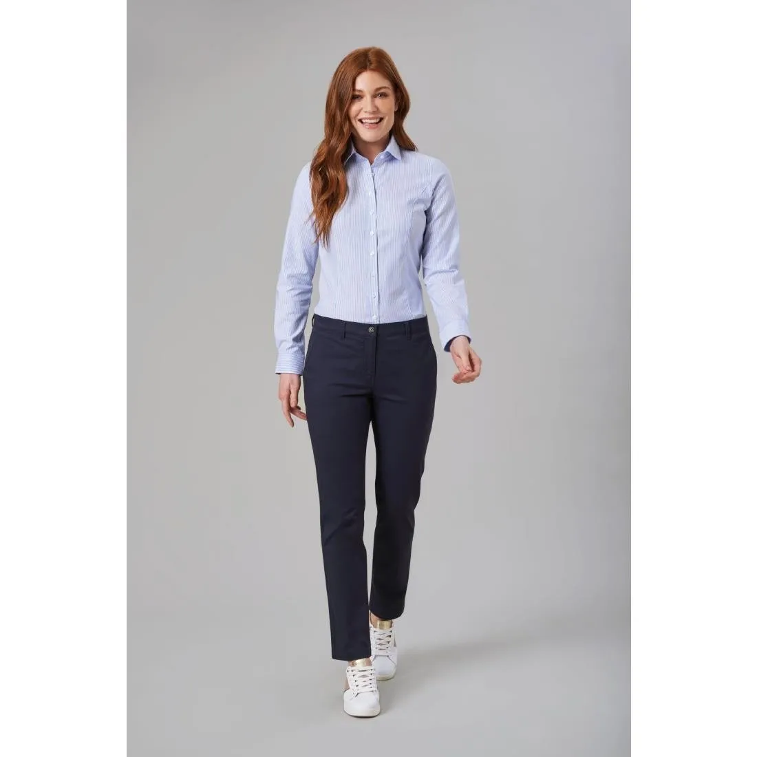 BA082-22 Brook Taverner Womens Houston Slim Leg Chinos Navy Size 22