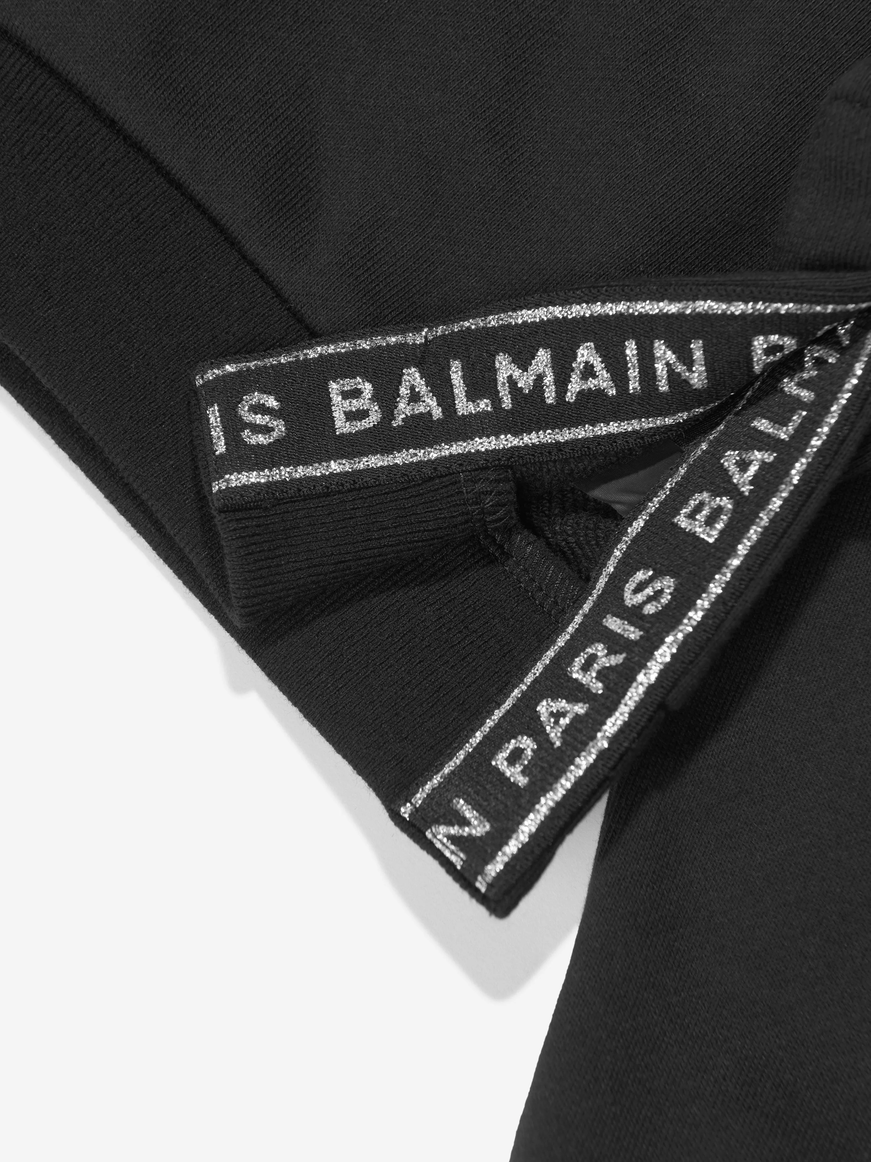 Balmain Girls Logo Hoodie in Black