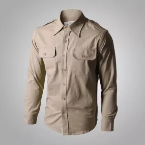 Band of Brothers Replication US 101 Airborne Division Khaki Shirts - Slim Fit Military Style