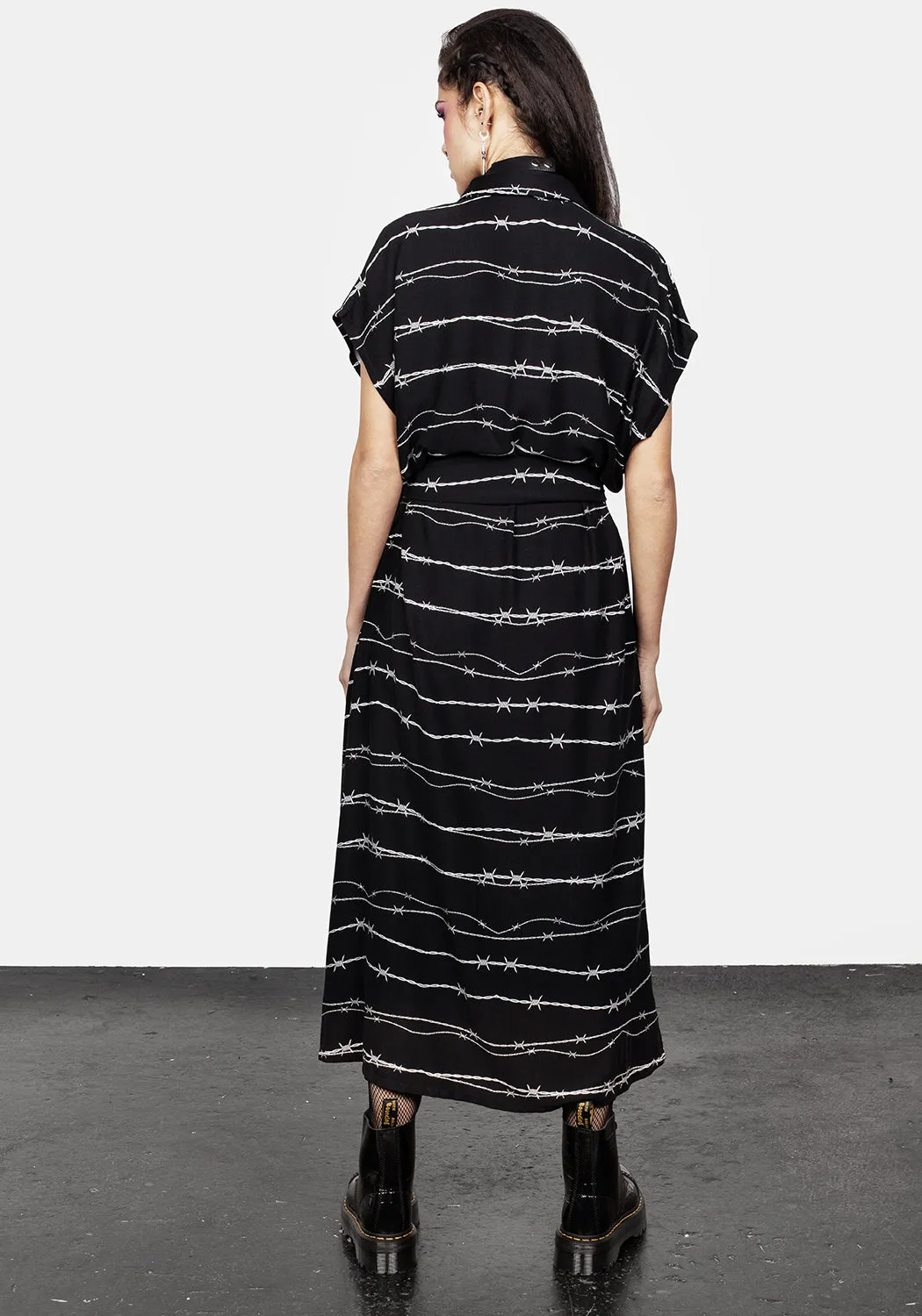 Barbed Midi Shirt Dress