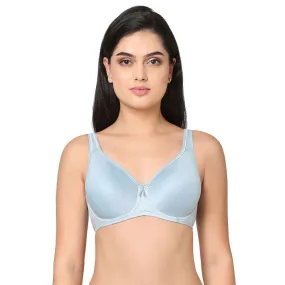 Basic Beauty Lightly Padded Wired Full Cup Everyday Wear Full coverage T-Shirt Bra - Light Blue