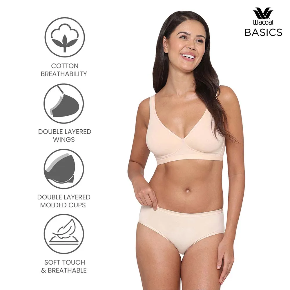 BASICS Essentials2.0 Non-Padded Non-Wired Full Cup Everyday Wear T-shirt Bra - Beige