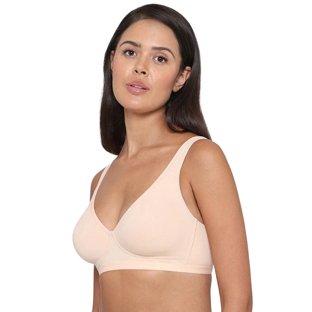 BASICS Essentials2.0 Non-Padded Non-Wired Full Cup Everyday Wear T-shirt Bra - Beige