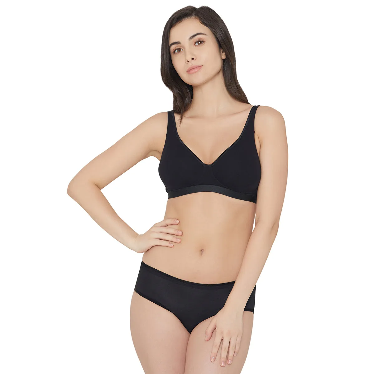 BASICS Essentials2.0 Non-Padded Non-Wired Full Cup Everyday Wear T-shirt Bra - Black