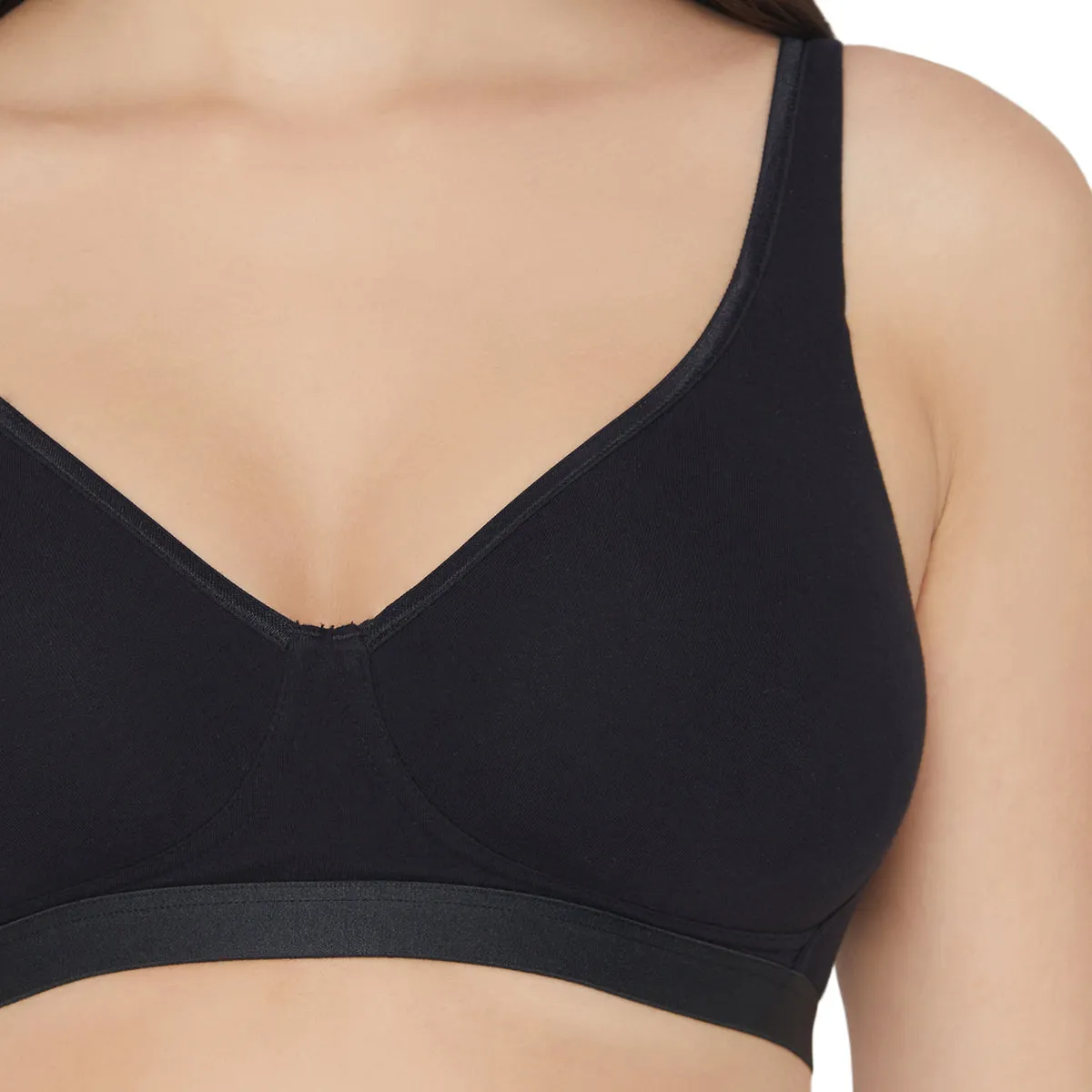 BASICS Essentials2.0 Non-Padded Non-Wired Full Cup Everyday Wear T-shirt Bra - Black