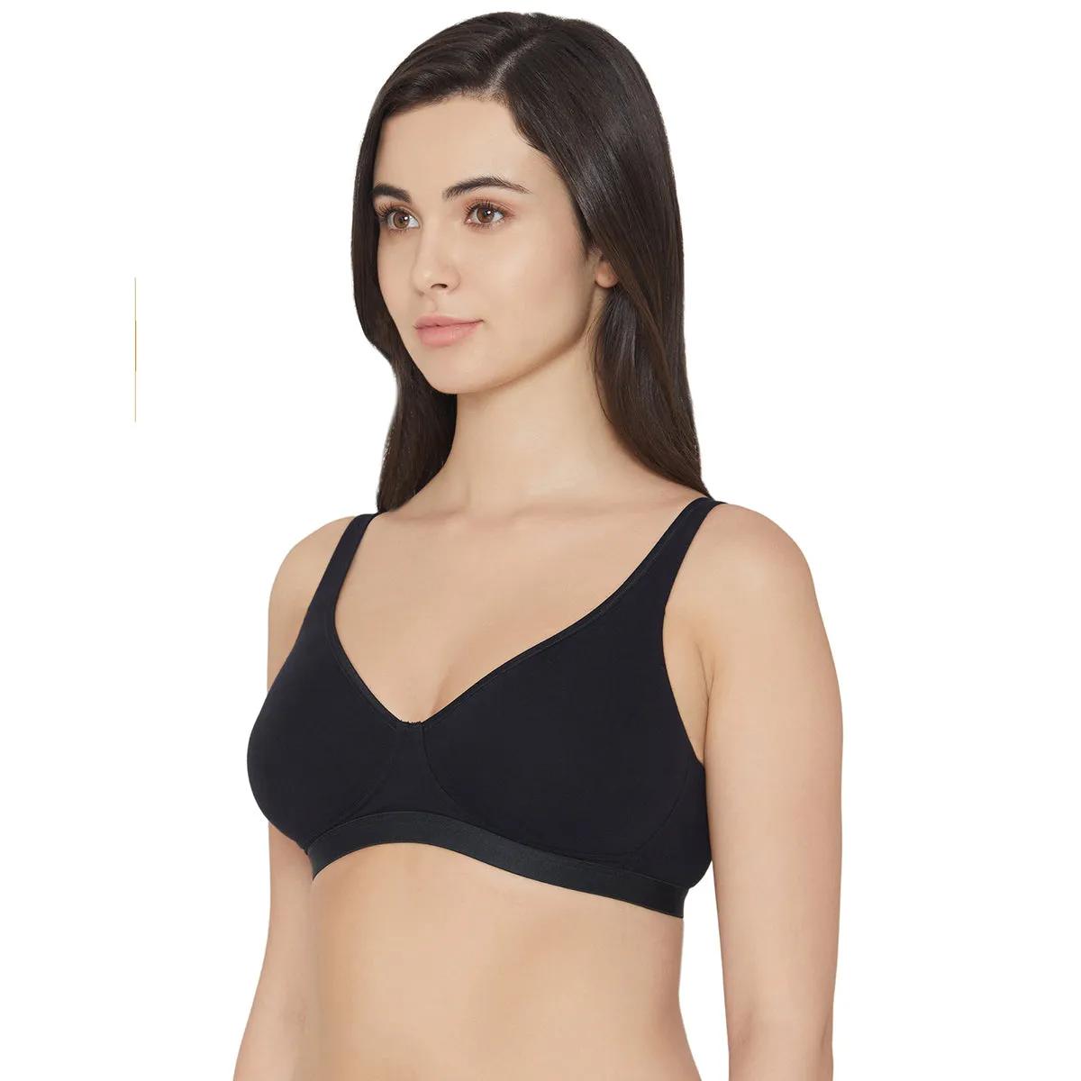 BASICS Essentials2.0 Non-Padded Non-Wired Full Cup Everyday Wear T-shirt Bra - Black