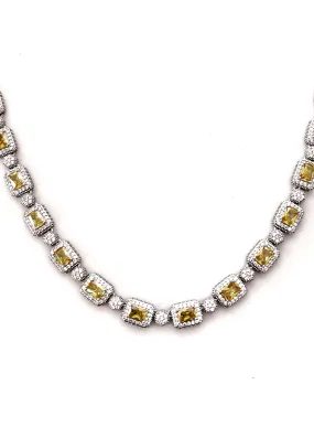 Basilisk Freezing Yellow Cushion Cut Necklace