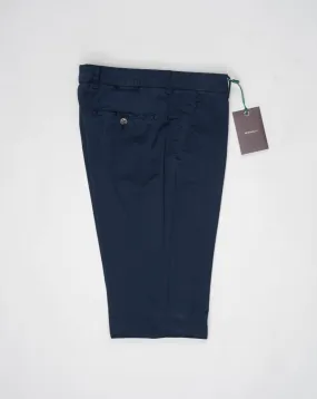 Berwich Morello Garment Dyed Cotton & Silk Chinos / Navy