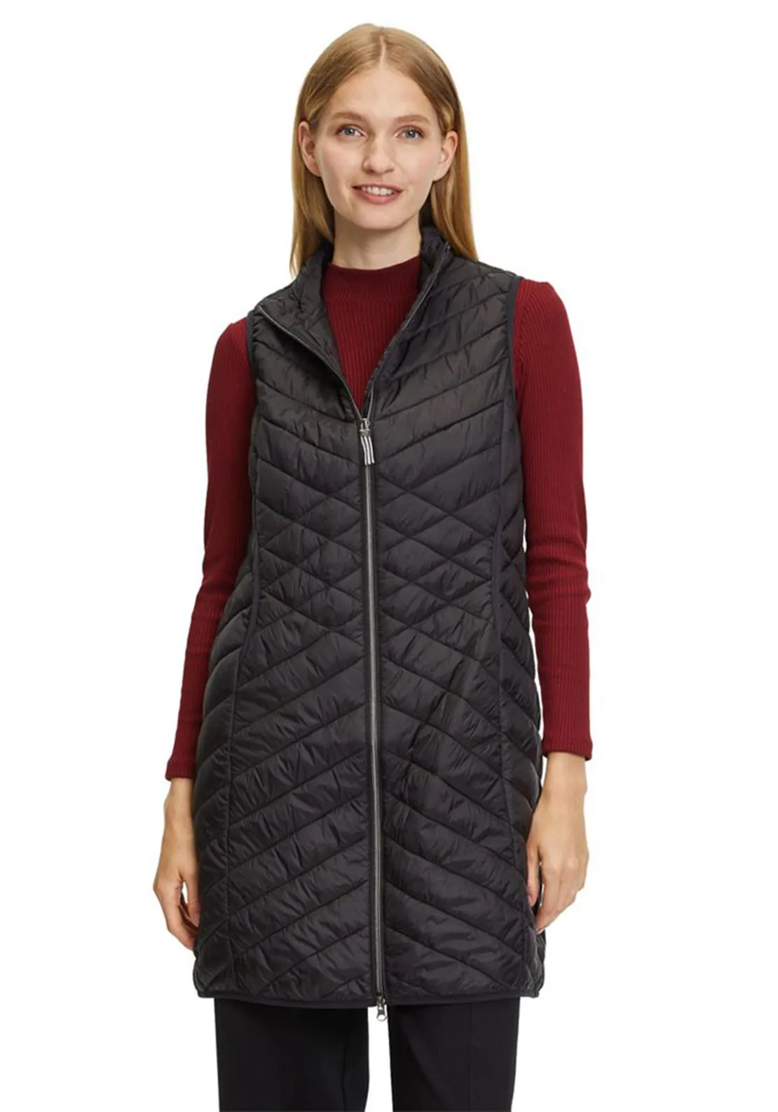 Betty Barclay Light Quilted Long Gilet, Black