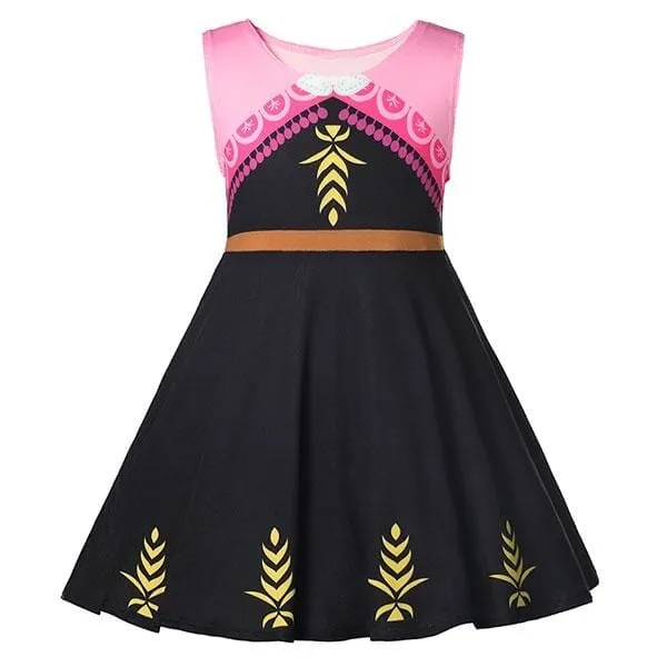 Black & Pink Casual Princess Dress