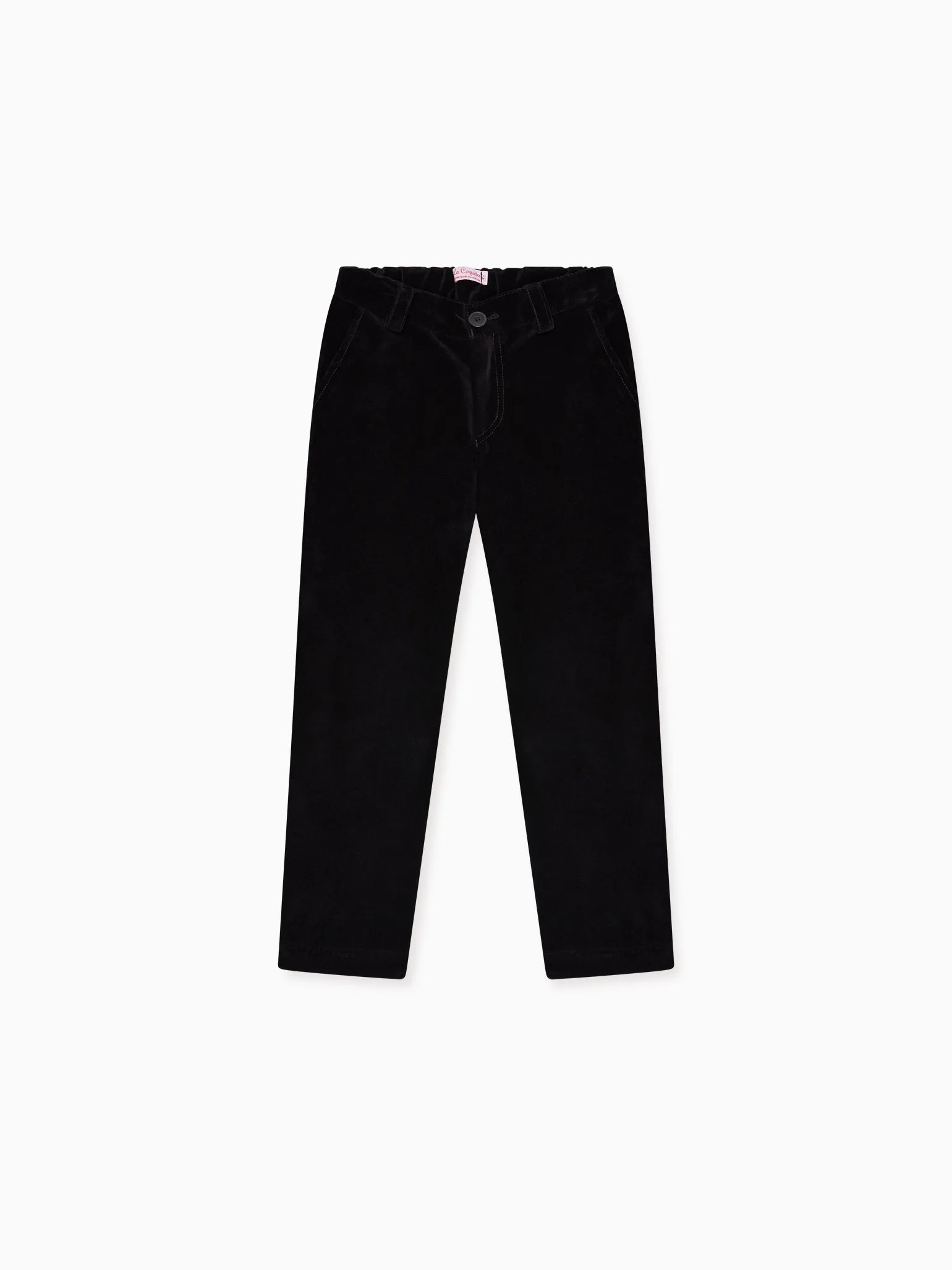 Black Elio Velvet Boy Trousers