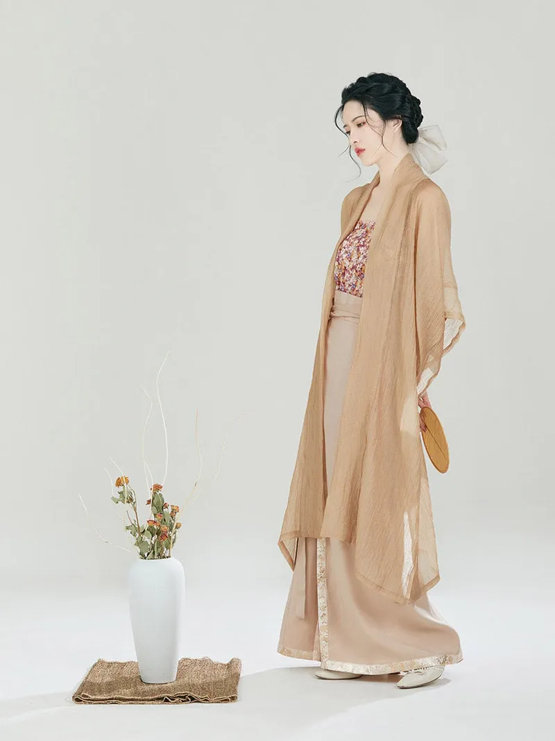 Bloom in a Dream - Khaki Chinese Style Skirt Set