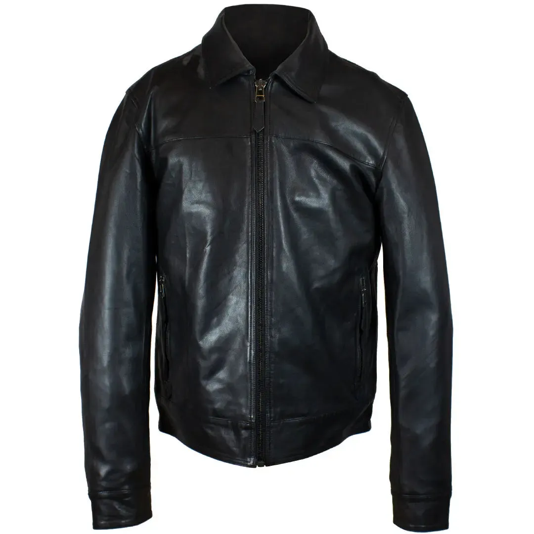 BOL Men's Quantum Classic Zip-up Leather Jacket