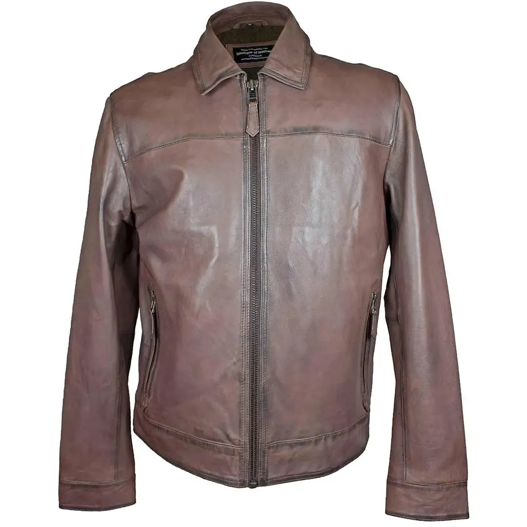 BOL Men's Quantum Classic Zip-up Leather Jacket