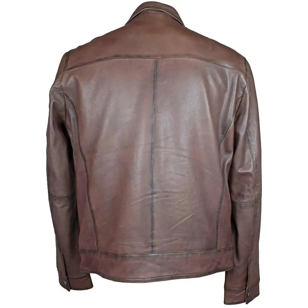 BOL Men's Quantum Classic Zip-up Leather Jacket