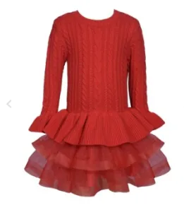 Bonnie Jean - Red Sweater Dress