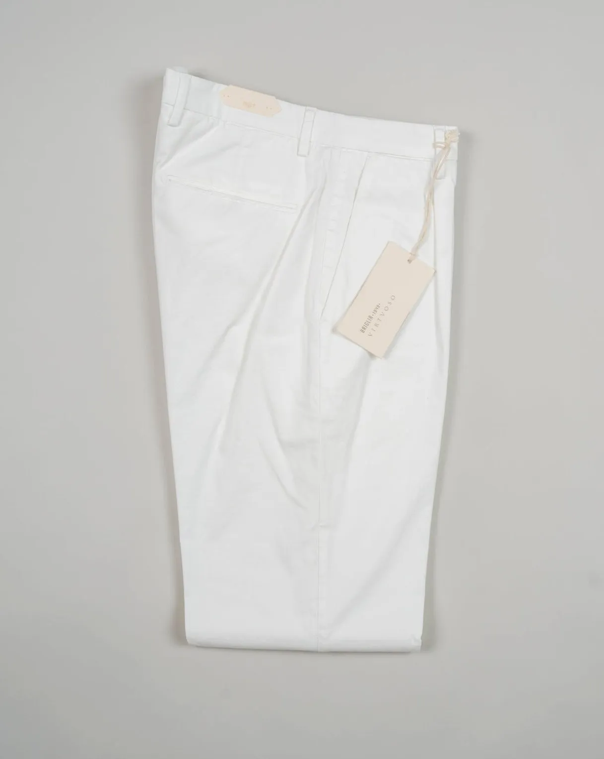 Briglia Garment Dyed Cotton Chinos / White