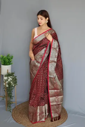 Brown Saree in Soft Silk