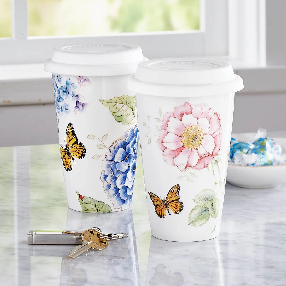 Butterfly Meadow Thermal Travel Mug