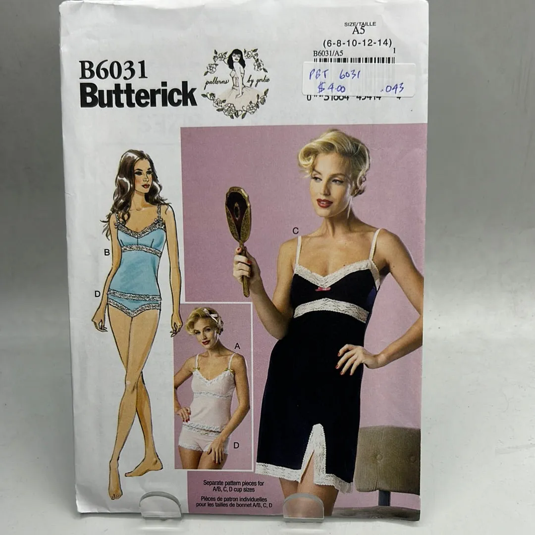 BUTTERICK Pattern, Misses' Camisole, Slip and Panties (PBT6031)