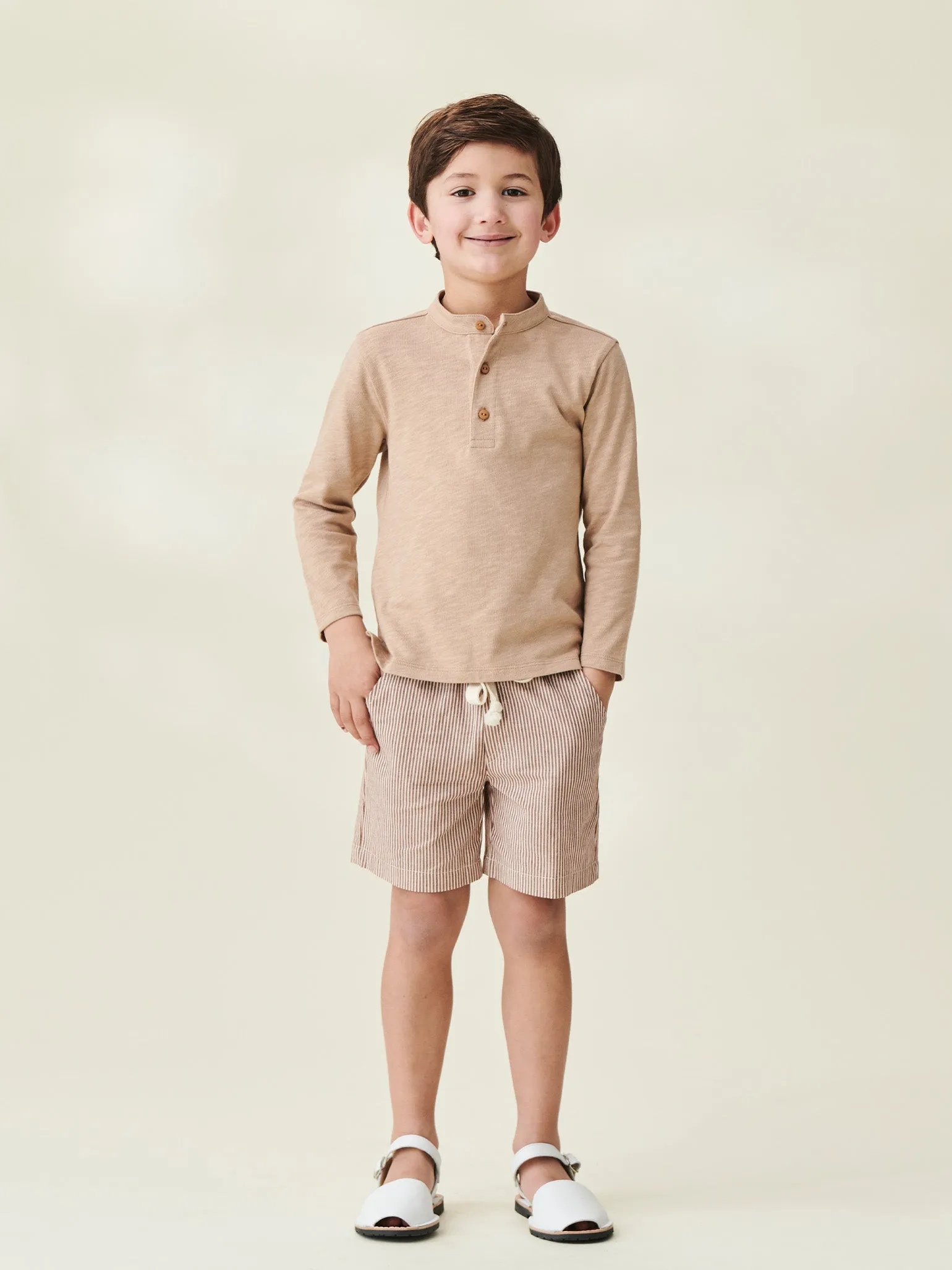 Caramel Marco Boy Long Sleeve Polo Shirt