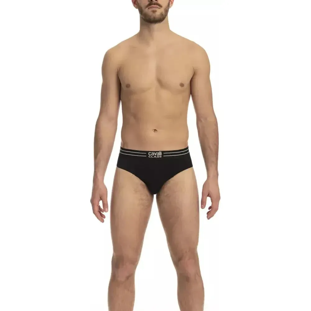 Cavalli Class Black Cotton Men Underwear