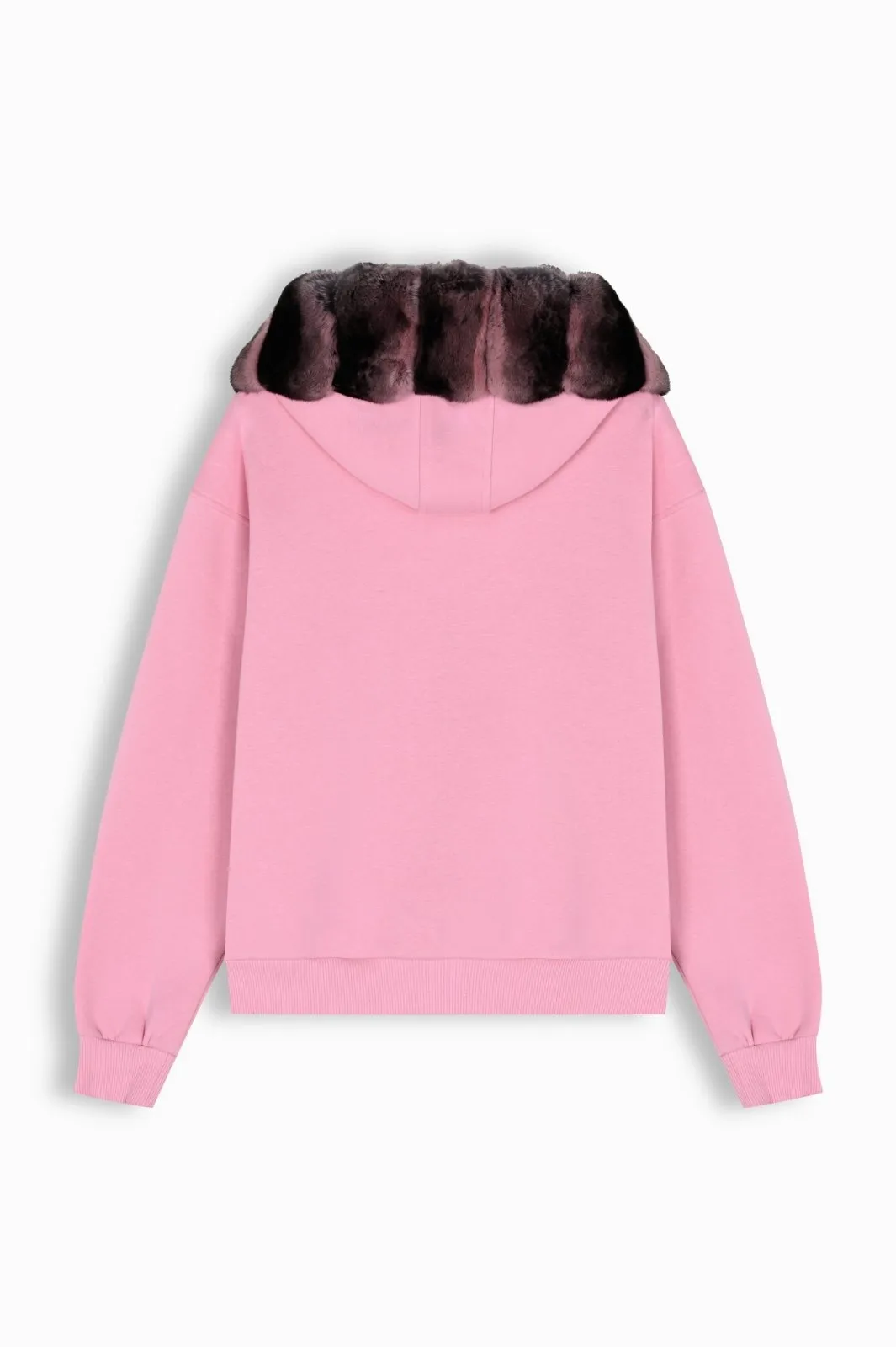 Chinchilla Fur-Lined Zipped Hoodie