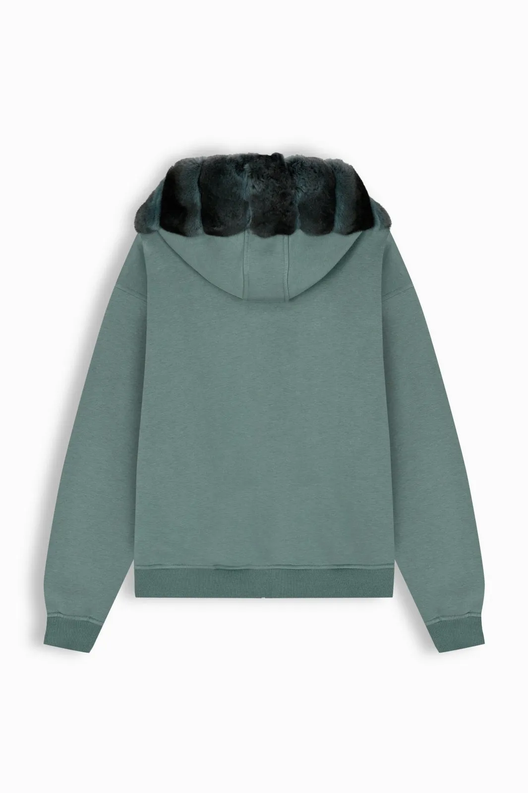 Chinchilla Fur-Lined Zipped Hoodie