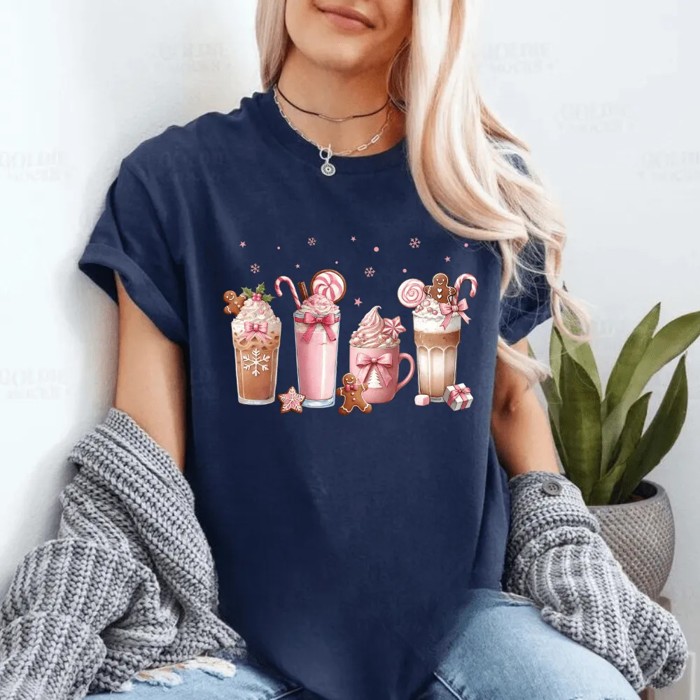 Christmas Coffee Pink Coquette Bow Shirt Bundle