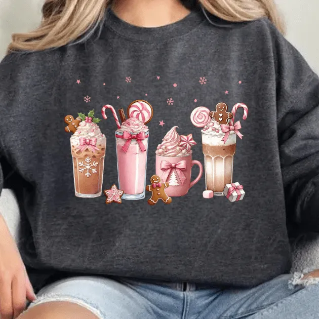 Christmas Coffee Pink Coquette Bow Shirt Bundle