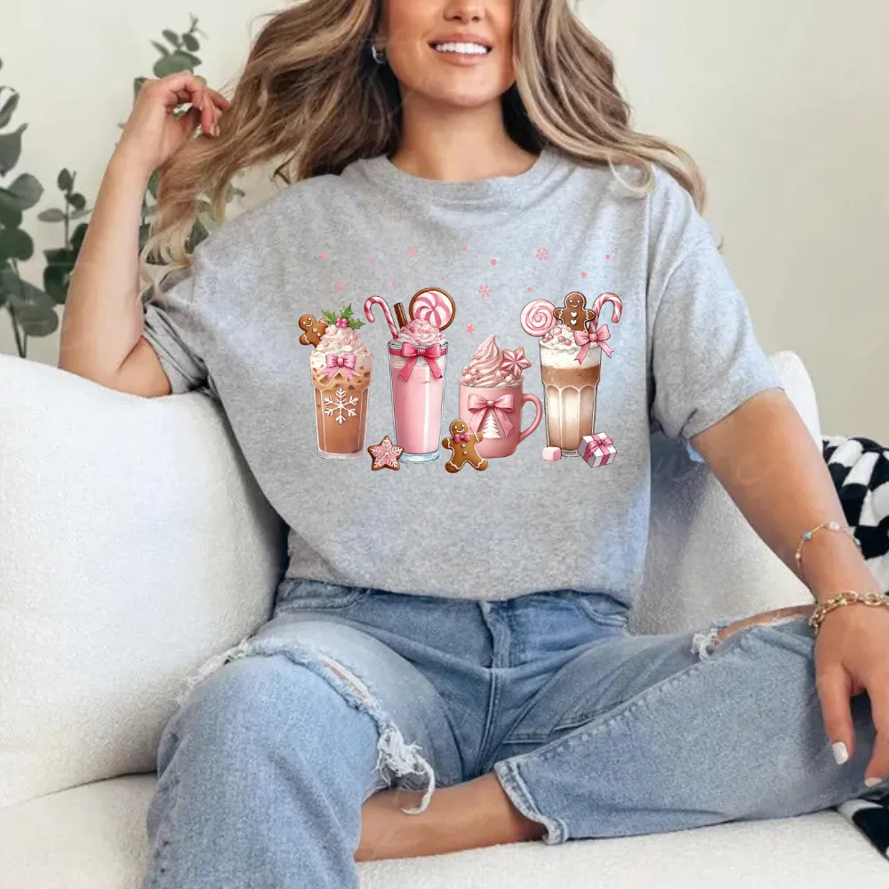 Christmas Coffee Pink Coquette Bow Shirt Bundle