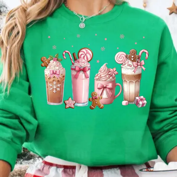 Christmas Coffee Pink Coquette Bow Shirt Bundle