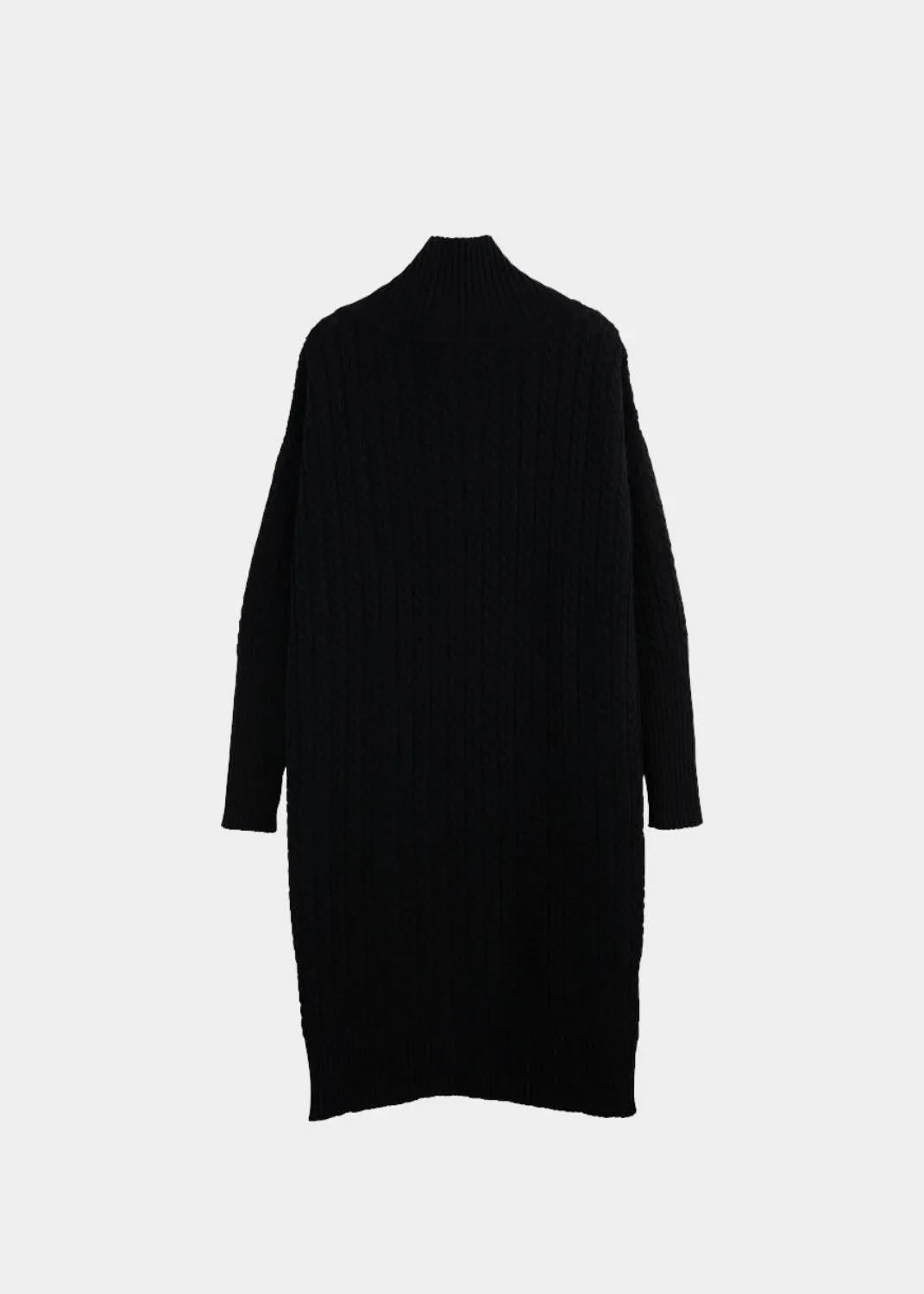 Chunky Turtle Dress Cable Knit Black