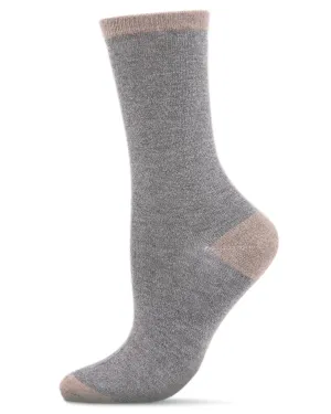 Color Tipped Cashmere Socks in Medium Grey Heather