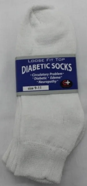 cotton plus women's white diabetic socks Case of 240