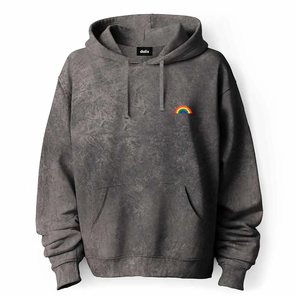 Dalix Rainbow Mineral Wash Hoodie