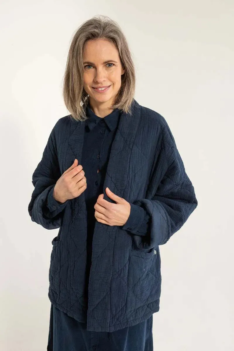 Danefae danekatrin quilt jacket dark navy