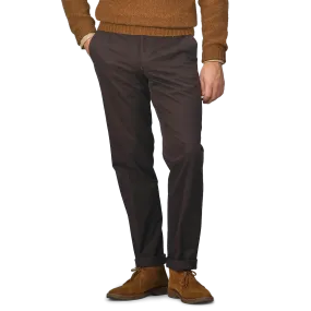 Dark Brown Cotton Stretch Regular Fit Chinos