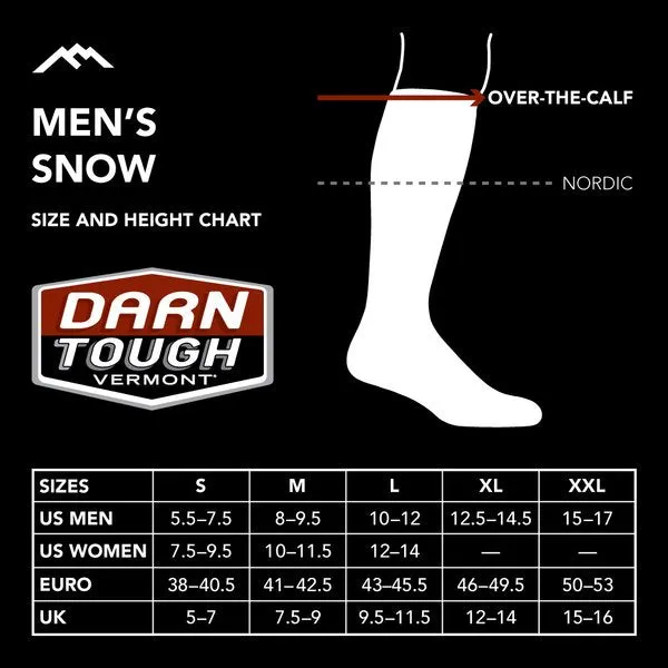 Darn Tough 8042 Men's Outer Limits Over-the-Calf Lightweight Ski & Snowboard Sock